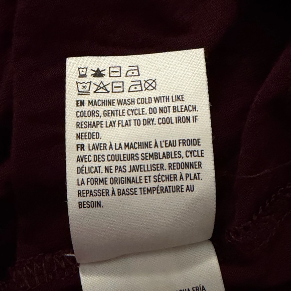 American Eagle Outfitters Burgundy Top with Blue Floral Embroidery- Size XS - Picture 6 of 8